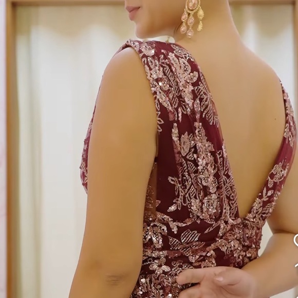 Soiéblu Burgundy Lace Formal Midi Dress 1XL Prom Wedding Guest brand new - Picture 12 of 12